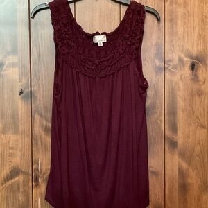 Chic Sleeveless Burgundy Blouse